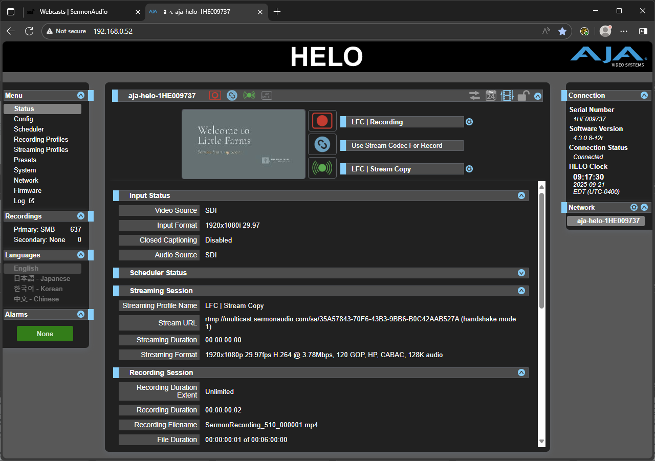 HELO web UI